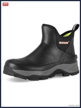 Men's Short Rubber Rain Boots Waterproof Neoprene Hunting Ankle Boots